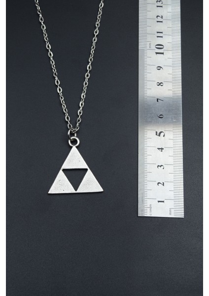 The Legend Of Zelda - Üçgen Gümüş Kaplama Unisex Düz Zincir Kolye kod 697 fırsatları
