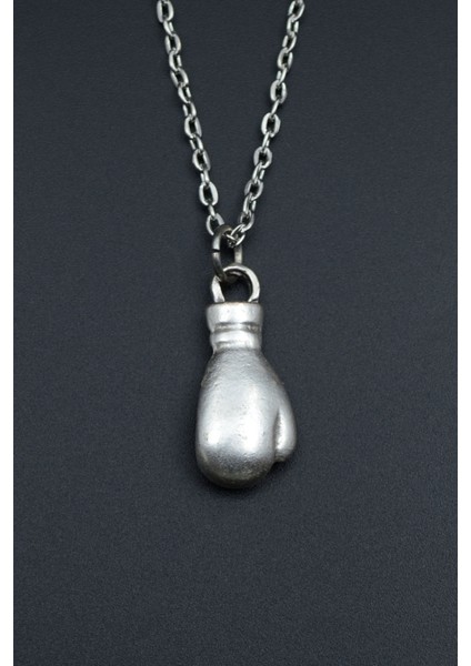 Boks Eldiveni Kolye Gümüş Kaplama Unisex Düz Zincir Kolye kod 650 fiyatları