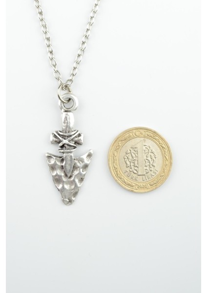 2'li Triagle Ok Ucu Gümüş Kaplama Unisex Düz Zincir Kolye Seti kod 1071 fiyatları