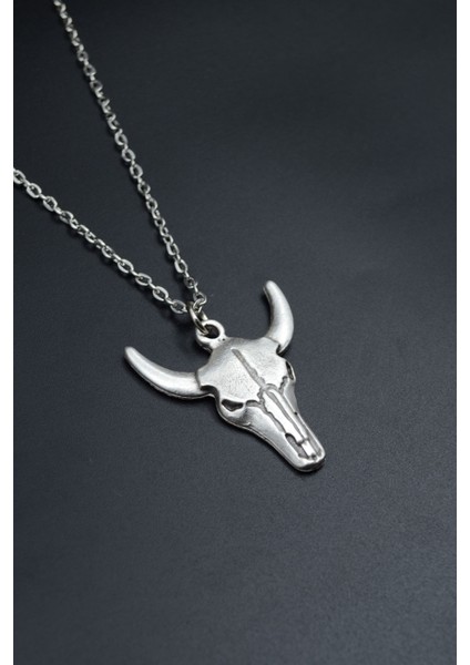 Boğa - Kuru Kafa Düz Zincir Kolye