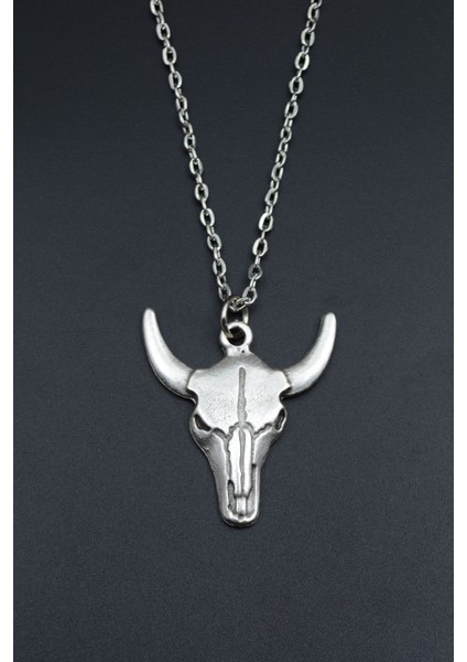 Boğa - Kuru Kafa Düz Zincir Kolye fiyatları