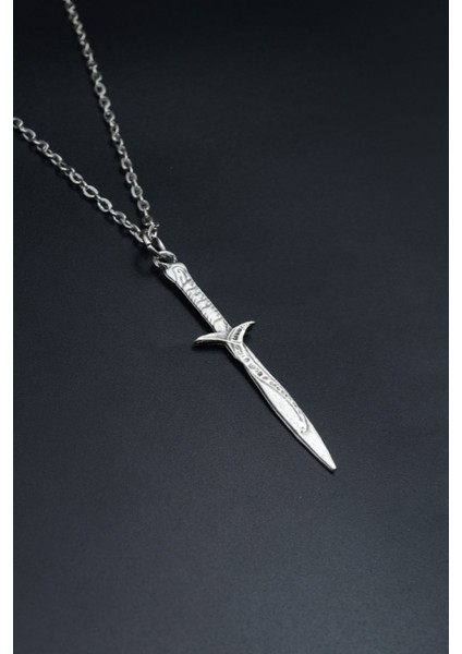 The Legend Of Zelda Kılıç Gümüş Kaplama Unisex Düz Zincir Kolye kod 743