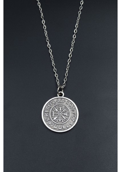 Vegvisir Viking Pusula Gümüş Kaplama Unisex Düz Zincir Kolye kod 708 fiyatları