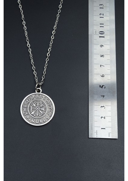 Vegvisir Viking Pusula Gümüş Kaplama Unisex Düz Zincir Kolye kod 708 fırsatları