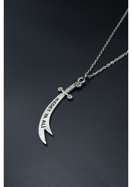 Zülfikar Kılıcı Gümüş Kaplama Unisex Düz Zincir Kolye kod 645 modelleri