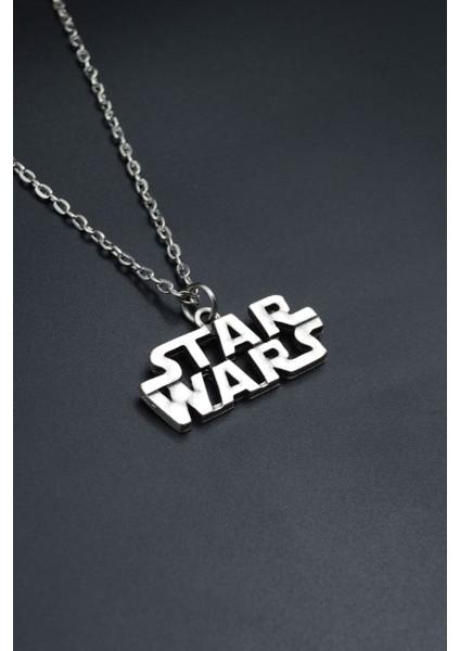 Star Wars Gümüş Kaplama Unisex Düz Zincir Kolye kod 715