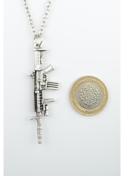 2'li Uzi - M4 Gümüş Kaplama Unisex Düz Zincir Kolye Seti kod 1082 fiyatları