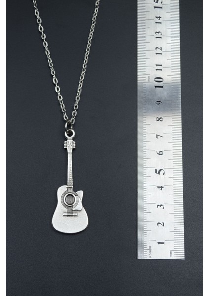 Gitar Gümüş Kaplama Unisex Düz Zincir Kolye kod 683 fırsatları