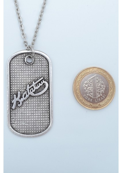 2'li Kemal Atatürk İmza Künye - Ay Yıldız Gümüş Kaplama Unisex Düz Zincir Kolye Seti kod 1012 fiyatları