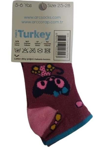 Kız Çocuk Yıkamalı Patik Çorap 0602