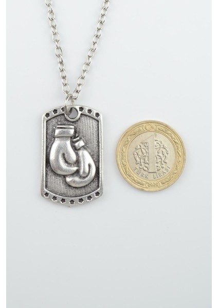 2'li Boks Eldiveni - Künye Gümüş Kaplama Unisex Düz Zincir Kolye Seti kod 993 fiyatları