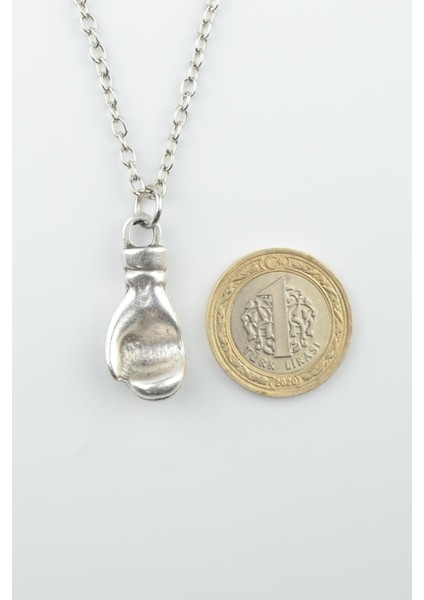 2'li Boks Eldiveni - Künye Gümüş Kaplama Unisex Düz Zincir Kolye Seti kod 993 modelleri