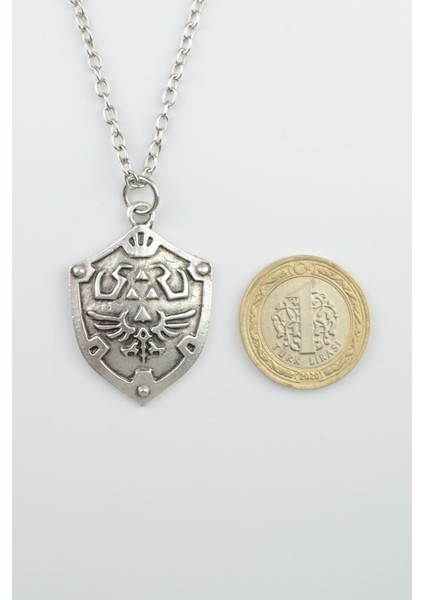 2'li The Legend Of Zelda Kalkan - Kılıç Gümüş Kaplama Unisex Düz Zincir Kolye Seti kod 1014 fiyatları