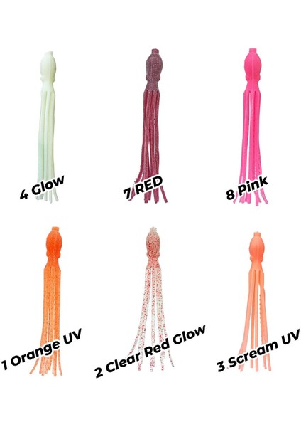 Octopus 90MM 5 Adet Ahtopot Silikon Yem 3 Cream Uv