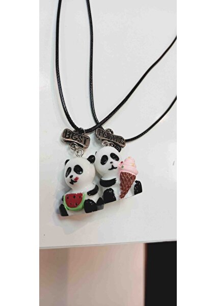 Best Frends Panda Figürlü Arkadaşlık Kolyesi