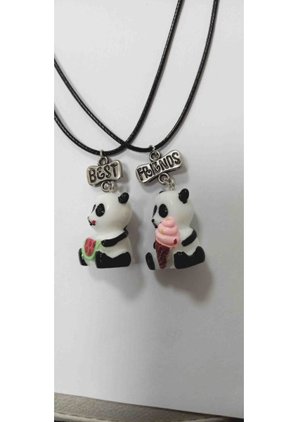 Best Frends Panda Figürlü Arkadaşlık Kolyesi