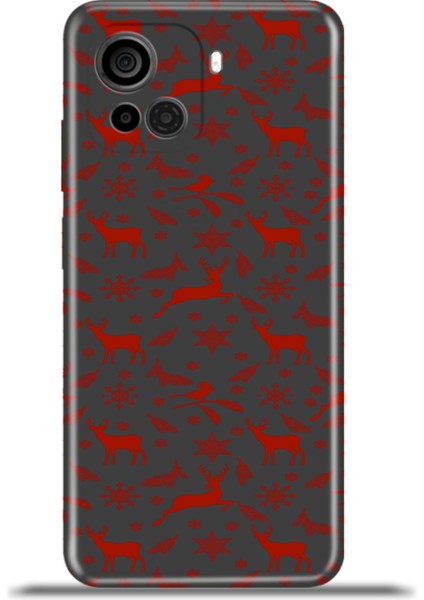 Casper Via F30 Kılıf Esnek Silikon Kamera Koruma 4K Desenli Özel Tasarım - Yılbaşı Geyik