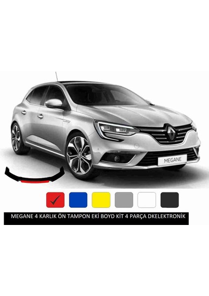 Dkelektronik Megane 4 Lip 4 Parça Kırmızı / Tampon Eki