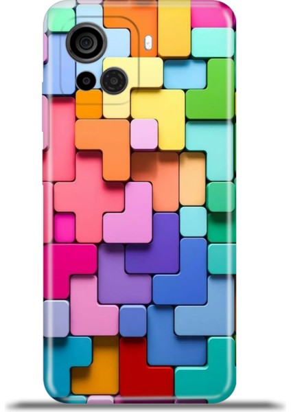 Casper Via F30 Kılıf Esnek Silikon Kamera Koruma 4K Desenli Özel Tasarım - Rainbow Puzzle