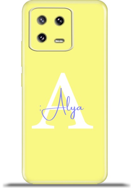 Xiaomi Mi 13 Kılıf Silikon Esnek Kamera Koruma Kişiye Özel Isim Harf Zao Sarı - A