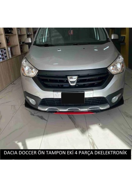 Dkelektronik Dacia Dokker Lip 4 Parça Kırmızı / Tampon Eki