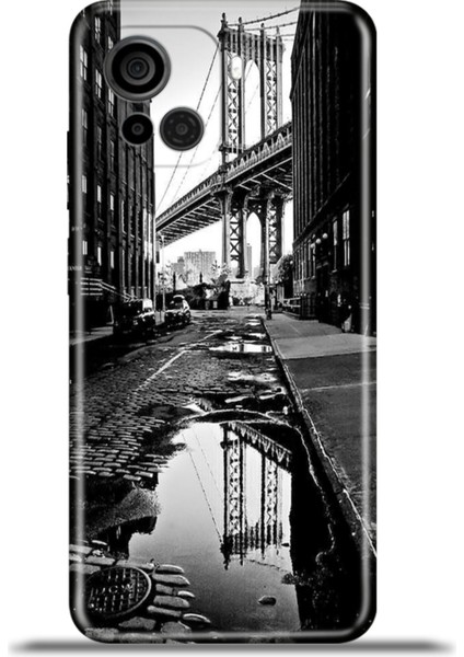 Casper Via F30 Kılıf Esnek Silikon Kamera Koruma 4K Desenli Özel Tasarım - Manhattan Bridge