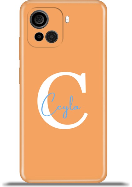 Casper Via F30 Kılıf Silikon Esnek Kamera Koruma Kişiye Özel Isim Harf Zao Turuncu - C