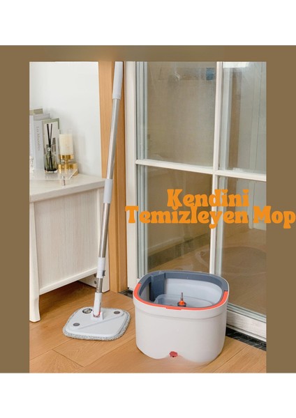 Acero Temiz Ve Kirli Suyu Ayıran Otomatik Mop Temizlik Seti 1 Yedek Mop Bezi Hediyeli