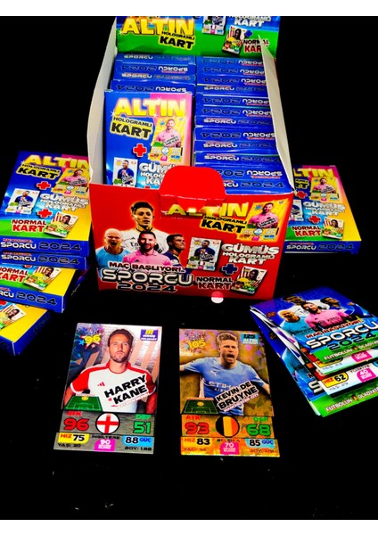Sporcu Mac Baslıyor 2024 Suprız Altın Gumus futbolcu Kart 24 Kutu Tam Paket