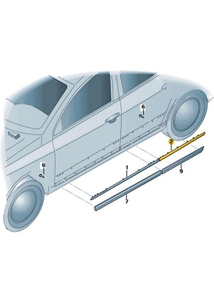 Sol Arka Kapı Çıtası Krom Vw Passat B6 2006-2011 3C0853753C