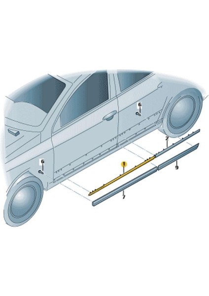 Sol Ön Kapı Çıtası Krom Vw Passat B6 2006-2011 3C0853515C