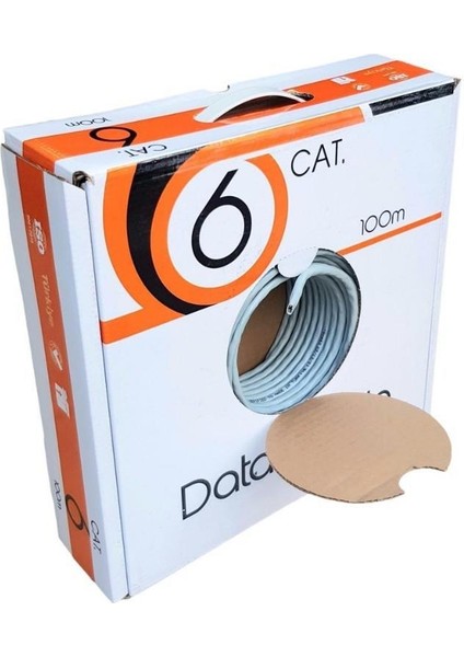Kablo 23AWG Full Bakır Cat6 Kablo Gri 100MT Yerli Üretim modelleri