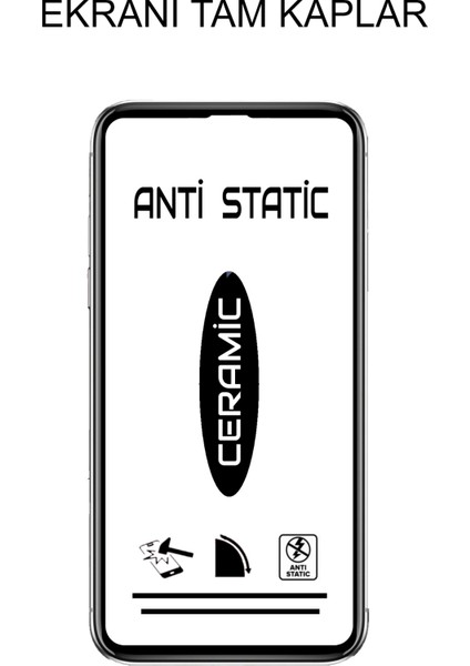 Case World Apple iPhone 15 Plus Tam Kaplayan Anti Statik Kırılmayan Seramik Nano Esnek Ekran Koruyucu Cam