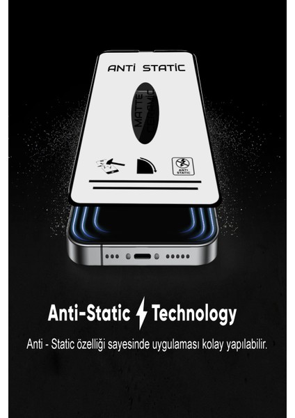Apple iPhone 15 Tam Kaplayan Anti Statik Kırılmayan Mat Seramik Nano Esnek Ekran Koruyucu Cam