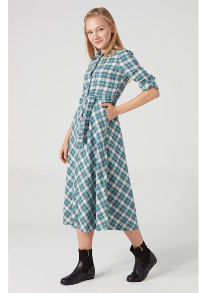 Juliet Ekoseli Gömlek Elbise modelleri