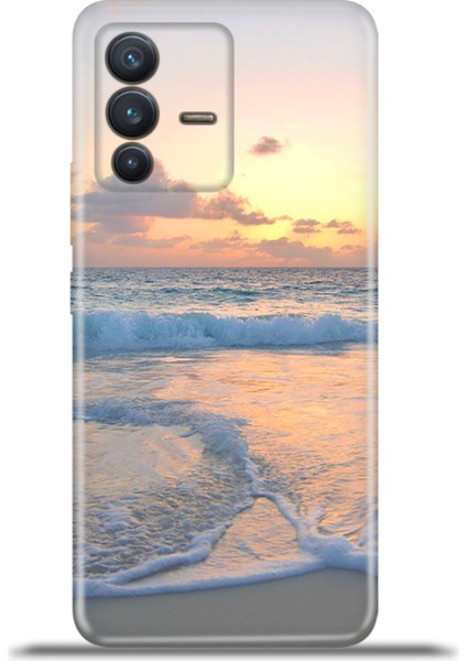 Vivo V23 5g Kılıf Esnek Silikon Kamera Koruma 4K Desenli Özel Tasarım - Sahil