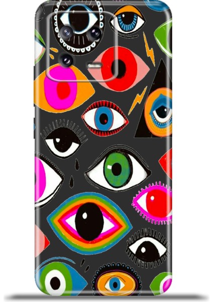 Xiaomi Mi 13 Kılıf Esnek Silikon Kamera Koruma 4K Desenli Özel Tasarım - Göz Hapsi
