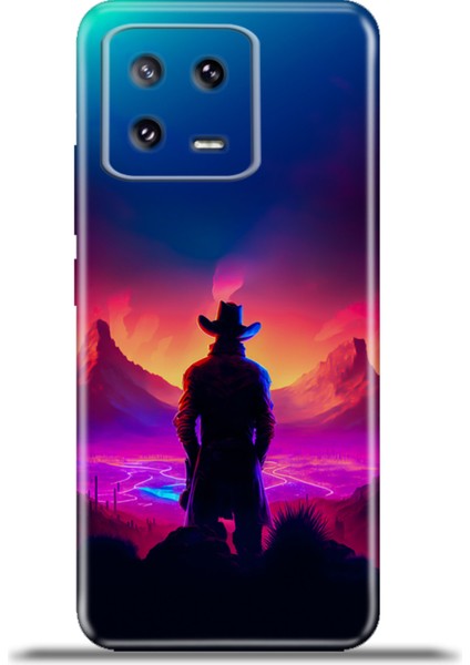 Xiaomi Mi 13 Kılıf Esnek Silikon Kamera Koruma 4K Desenli Özel Tasarım - Kovboy