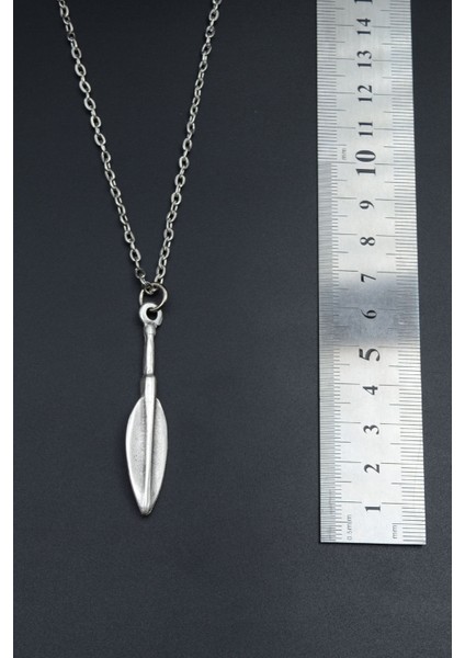 Mızrak Ucu Gümüş Kaplama Unisex Düz Zincir Kolye kod 703 fırsatları