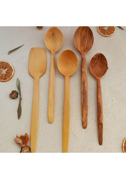 Ahşap Tahta Servis, Sunum Kaşığı ve Spatula Seti - El Yapımı fiyatları