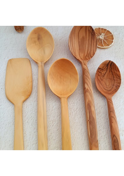 Ahşap Tahta Servis, Sunum Kaşığı ve Spatula Seti - El Yapımı modelleri