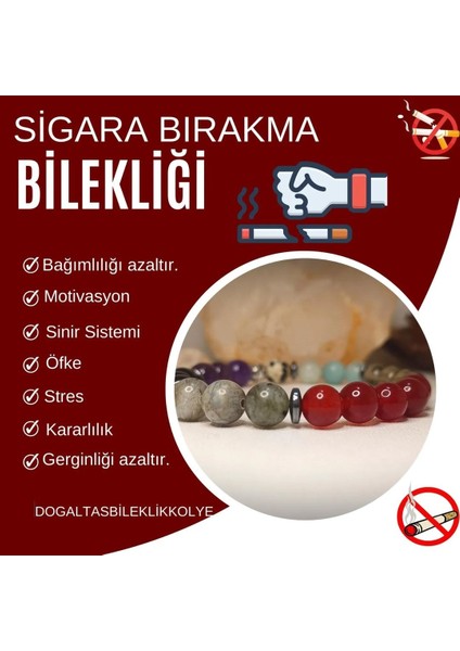 Doğal Taş Bileklik Kolye Doğal Taş-Sigara Bırakma Bilekliği Erkek Model