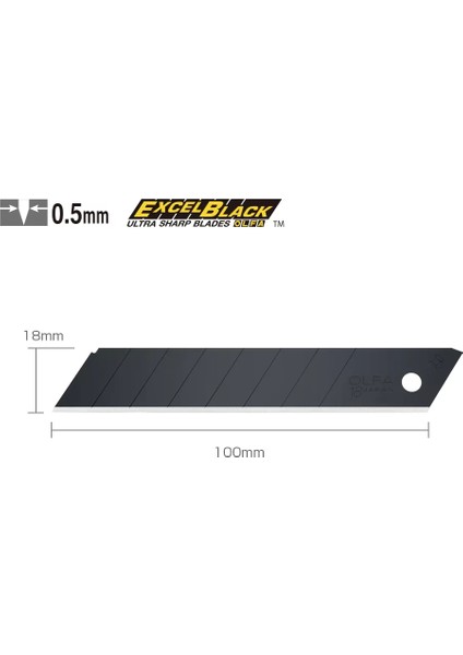 Lbb-50 Extra Keskinleştirilmiş Excel Black Serisi Maket Bıçağı Yedeği 50'li