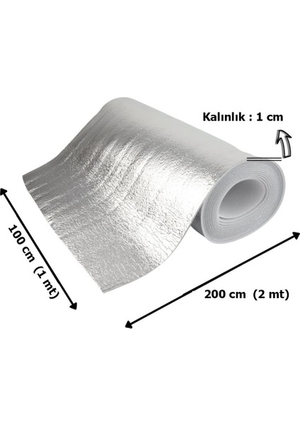 2 mt Kalorifer Radyatör Arkalığı Isı Yalıtımı İzalasyon Levhası Petek Arkası Alüminyum Folyo (1 Cm) 2 mt 1 cm