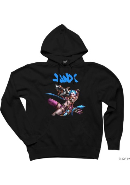 Lol Jinx Combat Siyah Kapşonlu Sweatshirt Hoodie