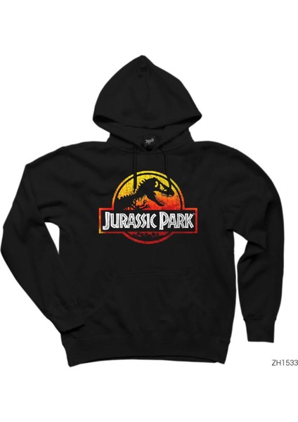 Jurassic Park Sunset Siyah Kapşonlu Sweatshirt Hoodie