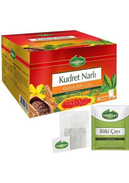 Kudret Narlı Karışık Bitki Çayı 1,5 gr x 40 Süzen Poşet