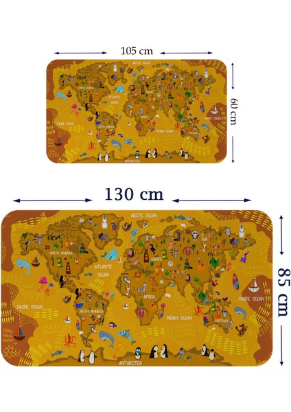 Eğitici Dünya Haritası Dünya Atlası Çocuk ve Bebek Odası Duvar STICKER-3881