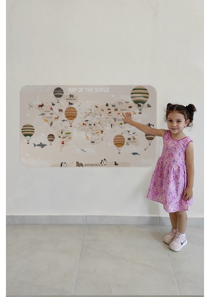 Eğitici Dünya Haritası Dünya Atlası Çocuk ve Bebek Odası Duvar Sticker 3792