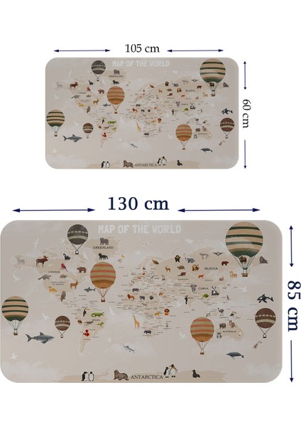 Eğitici Dünya Haritası Dünya Atlası Çocuk ve Bebek Odası Duvar Sticker 3792